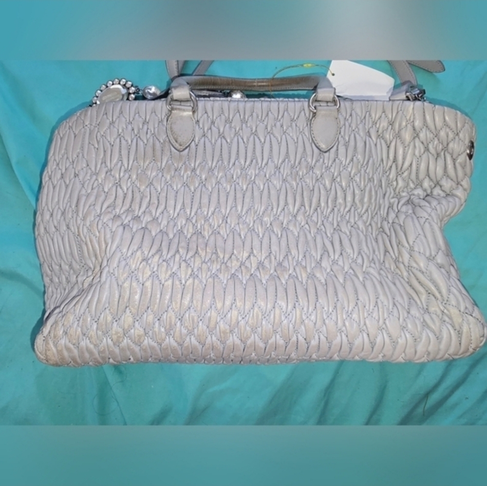 Miu Miu Gray Quilted Women's Bag - Picture 4 of 11